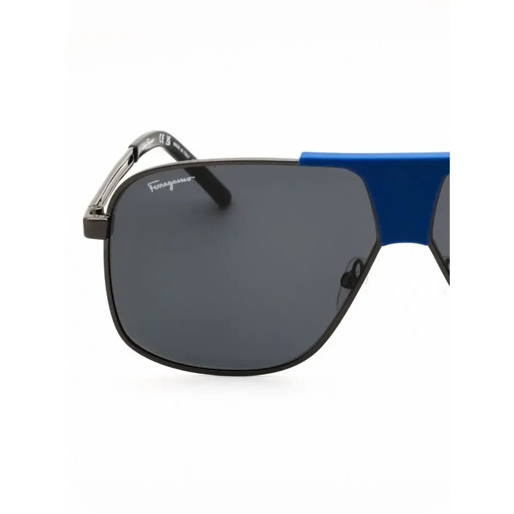 NEW! Salvatore Ferragamo SF292S 029 Black Frame Sunglasses Blue Bridge Authentic